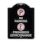 Signmission No Parking Prohibido Estacionarse W/ Heavy-Gauge Aluminum Sign, 24" x 18", BS-1824-23595 A-DES-BS-1824-23595 - alternate 1